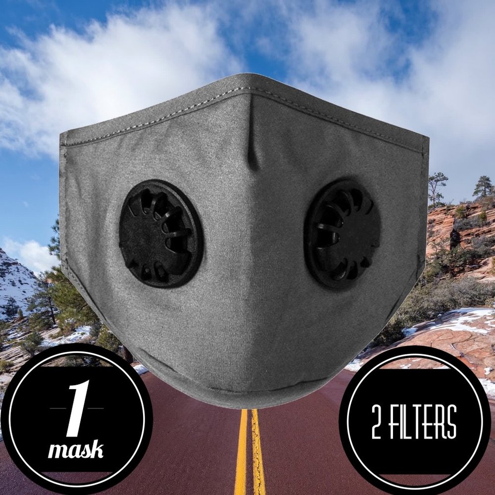 Grey Mask With Double Exhaust Valves